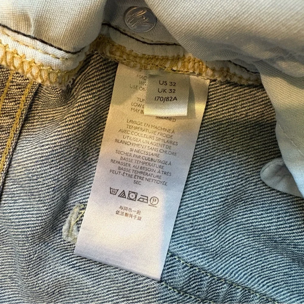 Free People Maggie Ripped Ankle Straight Leg Jeans In Sequoia Blue, Sz 32 - Picture 15 of 16